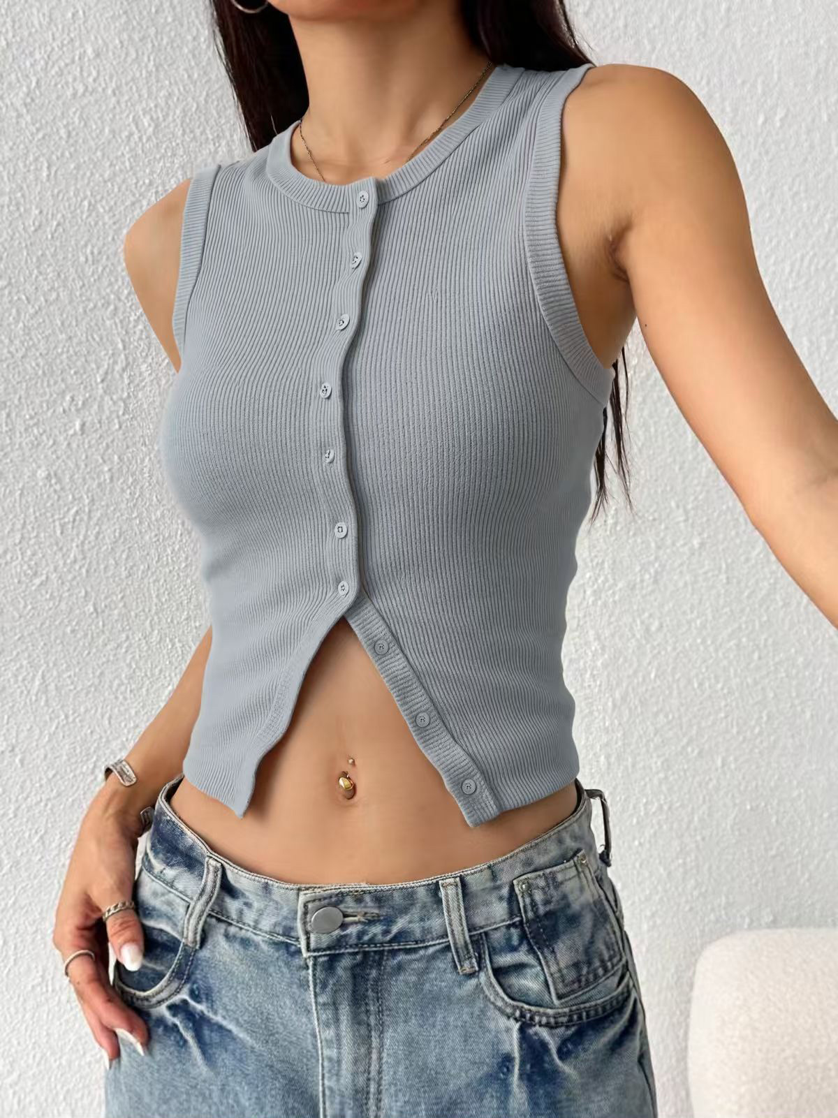 Damska, prążkowana, dzianinowa – Tank Top Ribbed recenzja i cena
